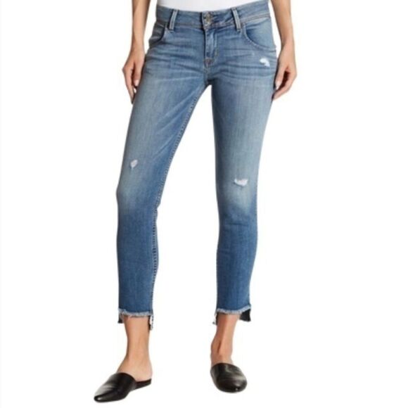 Hudson Cat Mid Rise Step Hem Skinny Jeans - Picture 1 of 10